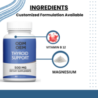 Compléments Alimentaires ODM OEM pour le Soutien de la Thyroïde, Capsules de 500 mg, 60 Comprimés