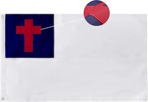 6x10 Fuß Christliche Flagge für Draußen, Gesticktes Kreuz & Genähte Streifen, Robustes Kirchenbanner für Ostern mit 2 Messingösen - Product Image 2