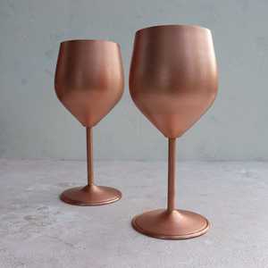 Pure Copper Wine <b>Glass</b> Set of 2 Shatter Proof <b>Glasses</b> Unbreakable Wine <b>Glass</b> Goblets Premium Gift for Men Women Rose Gold Birthd - Product Image 2