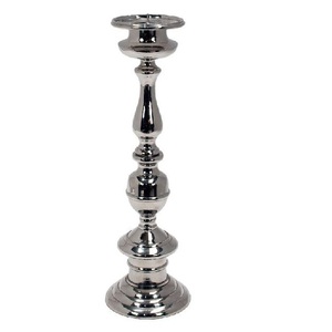 Elegant Twisted Stem <b>Silver</b> <b>Candlestick</b> Holder with Polished Metal Candle Stand and Swirl Base for Dining & Ceremonial Decor - Product Image 5