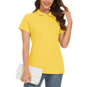 Polo à manches courtes pour femmes, mélange de coton, coupe ajustée décontractée, col classique, mode estivale, vêtements de sport, golf, tennis, tenue de bureau - Product Image 3