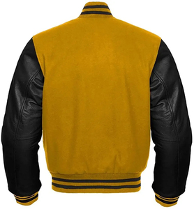 Blouson universitaire unisexe vert et or à capuche avec patch brodé de qualité supérieure, en tissu 100% coton et laine, respirant, idéal pour l'hiver - Product Image 4