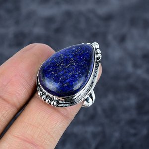 Agate 925 Sterling Silver Pear Shape Bezel Setting Gemstone Antique Handmade Bohemian Trendy <b>Black</b> Rhodium Plated <b>Rings</b> for <b>Men</b> - Product Image 3