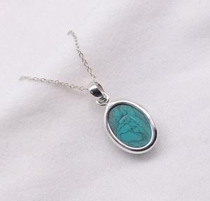 Colgante de piedras preciosas turquesa de Plata de Ley 925, joyería hecha a mano de estilo bohemio con chapado en oro, regalo clásico para mujer o esposa - Product Image 2