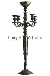 Candelabros decorativos festivos y de fiesta Color dorado chapado brillante 10 brazos Juego de 2 vajilla de Metal decoración candelabro soporte - Product Image 4