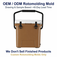 Moule de rotomoulage personnalisé OEM ODM, glacière rigide portable marron de 17 L, fabrication directe usine
