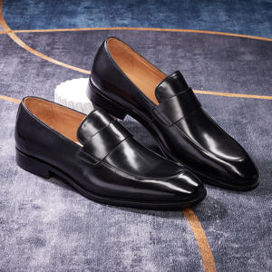 Bottes Chelsea en cuir pour hommes, bottines à enfiler, chaussures classiques décontractées et habillées, confortables, en cuir véritable - Product Image 1