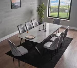 Ensemble de meubles de salle à manger élégants et modernes, 1 table et 6 chaises pour ajouter une touche élégante à votre villa - Product Image 2