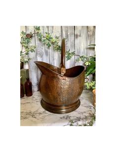 Handmade copper coal bucket for <b>fireplace</b> decoration vintage style perfect for traditional home interior heating <b>accessory</b> - Product Image 4