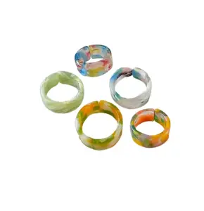 Original design different colorful resin ring Unisex Jewelry Big Thick ring durable quality at reasonable rate