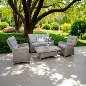 VT3 Poly Rattan Sofa Set Comfortable Faux Wicker Rattan Furniture <b>for</b> Living Room Villa Asian Style Leisure <b>Seating</b> <b>for</b> Patio - Product Image 4