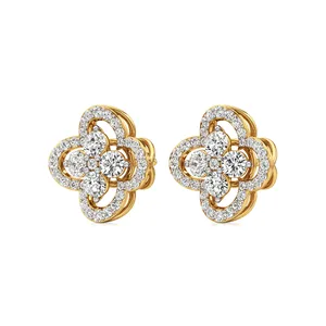 Pendientes de Diamantes con Diseño de Flor de Pétalos - Product Image 2