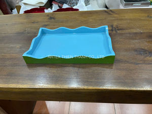 Elegant Oval Stripe Lacquer <b>Placemat</b> with Matching Charger Handcrafted Tableware from Vietnam - Product Image 4