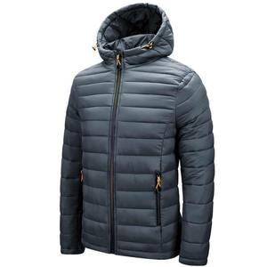 Veste longue décontractée d'hiver pour hommes, doudoune de sport noire imperméable avec capuche, fermeture à glissière, caractéristique respirante - Product Image 2