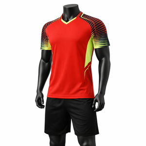 Conjunto de Uniforme de Voleibol Personalizado para Hombre, Camiseta y Pantalones Cortos con Cuello en V, Secado Rápido, Transpirable, Poliéster Sublimado, Kit de Equipo OEM - Product Image 6