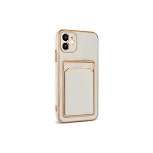 Coque arrière fine antichoc blanche de qualité supérieure avec porte-cartes en silicone personnalisé pour iPhone 12, protection de téléphone en silicone souple et PC - Product Image 2