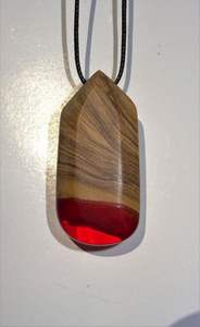 Moda largo geométrico madera empalme resina venta al por mayor Hawaiano colorido rectángulo colgante para mujer - Product Image 5