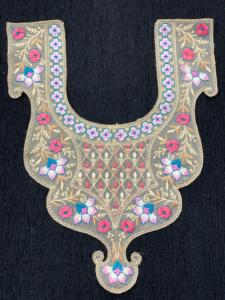 Embroidered Neck Patch / <b>Applique</b> for Kurti, Dress, and Garment Decoration Floral multicolor embroidery with artistic patterns - Product Image 4