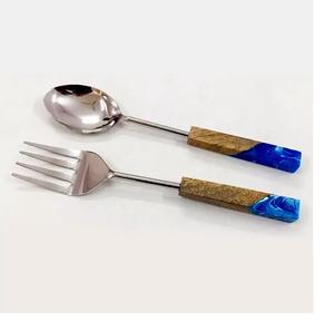 Servidor de ensalada con mango de resina, servidor de ensalada de Metal de nuevo diseño para servir ensalada, juego de cubiertos de Metal de nueva apariencia en precio al por mayor - Product Image 4