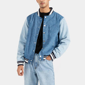 Blouson aviateur en cuir de luxe personnalisé lourd chenille brodé toile support avant imperméable coupe-vent boutonné matelassé - Product Image 2