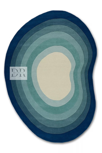 Tapis moderne fait main en 100 % laine de Nouvelle-Zélande, forme personnalisée, design ombragé, très résistant, lavable, antidérapant pour sol domestique - Product Image 3