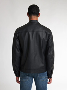 เสื้อแจ็คเก็ตนักขี่มอเตอร์ไซค์ผู้ชายแบบหนาบุขน PU รุ่น Maverick |   เสื้อโค้ทแฟชั่นฤดูหนาวหนังวัวเทียมน้ำหนักเบาพร้อมซิปปิดและซับในระบายอากาศ - Product Image 3