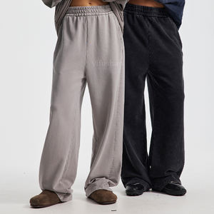 Pantalon de survêtement en coton épais et écologique Pantalon de jogging ample à jambes larges Streetwear unisexe à impression numérique personnalisée OEM - Product Image 5