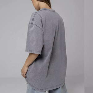 Camisetas de Algodón 100% para Mujer, Estilo Holgado, Hombros Caídos, Estilo Vintage, Unisex, con Estampado de Logotipo, Camisetas Largas y Holgadas - Product Image 2