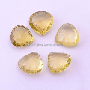 Cabujón en forma de corazón de cuarzo limón de Oro Verde Natural de la mejor calidad, Diamante Suelto Natural para la fabricación de pulseras de joyería - Product Image 1