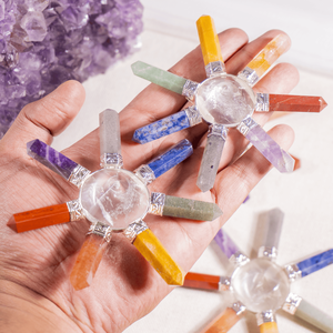 Générateur d'Énergie Aura aux Sept Chakras en Pierres Précieuses Sculptées pour la Guérison et la Méditation, à 7 Faces - Vente en Gros - Product Image 4
