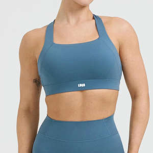 Soutien-gorge de sport sexy pour femme, à dos croisé, col en U, bretelles larges, maintien élevé, avec rembourrage amovible, fabrication OEM personnalisée - Product Image 1