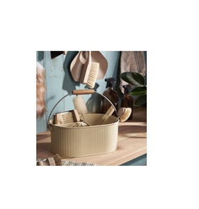 Caddy galvanizado duradero con mango de madera para picnic al aire libre, barbacoa, almacenamiento de servicio, diseño rústico de granja - Product Image 2