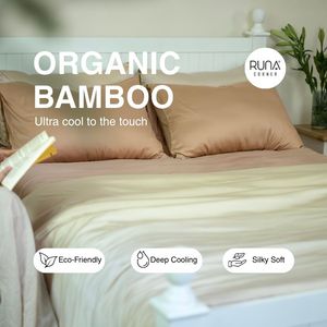 Taie d'oreiller et drap-housse 3 pièces en bambou 100% biologique, teint uni menthe, doux et soyeux, haute qualité, toutes saisons - Product Image 1