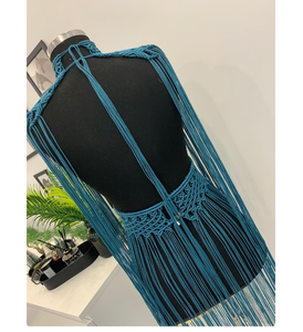 Vestidos de Alta Calidad para Mujer, Elegantes, Tejidos a Mano, Ropa Festiva, Top Corto Tipo Bustier, Vestido de Playa de Macramé - Product Image 3