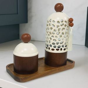 Ensemble de brûleur à encens moderne en bois et métal, plateau en bois, design découpé au laser, fait à la main, écologique, organique, aromatique pour une utilisation au Moyen-Orient - Product Image 4