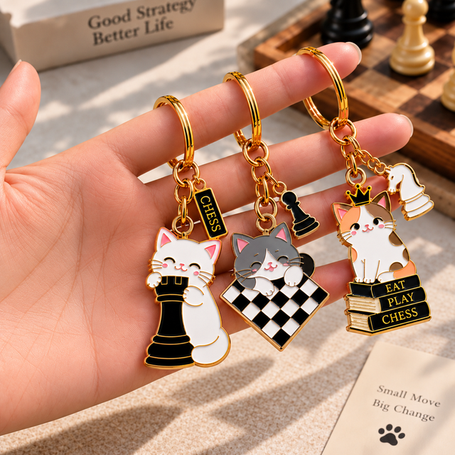Factory Direct Customized Cute Chess Set Keychains Chessboard llaveros De Ajedrez