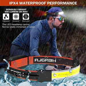 Brightenlux ánh sáng màu đỏ cảnh báo đầu Ngọn Đuốc Đèn không thấm nước ngoài trời USB 18650 COB có thể sạc lại đèn pha cho đi bộ đường dài chạy cắm trại - Product Image 4