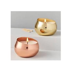 Décoration de bureau de fête à la maison mercure plaqué or et cuivre bougeoirs votifs en métal uni pot à bougie pour événements et fêtes - Product Image 1