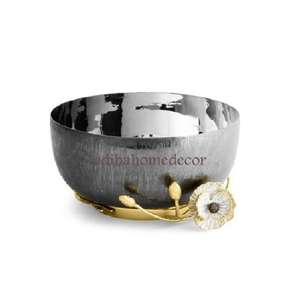 Silver Decorative Bowl with Gold Branch Accent - Product Image 6