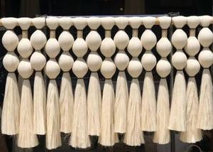 Grande décoration murale sphérique en macramé fait main en fibres, pour la maison et le salon de luxe - Product Image 2