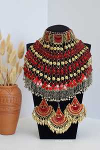 Ensembles en acier inoxydable afghan de style traditionnel de haute qualité ensembles de boucles d'oreilles de mariage vintage pour les femmes pour les fêtes de fiançailles - Product Image 2