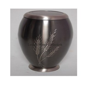 Urnas para cenizas funerarias decorativas de Metal de aspecto atractivo, polvo de Color blanco recubierto con tapa de Color dorado, macetas para cenizas fundidas en aluminio - Product Image 6