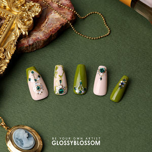 Wannabe-pegatinas de uñas de fantasía de Esmeralda, joyería de araña de uñas cúbicas 3d en relieve de alta calidad, bolsa de varios tamaños personalizada, n. ° 45560 - Product Image 2