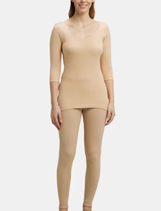 เซ็ตขายาวให้ความอบอุ่น2ชิ้นเซ็ตข้อต่อยาวให้ความอบอุ่นสำหรับสตรีชุดชั้นในแบบยืดได้ไร้รอยต่อสำหรับฤดูหนาว - Product Image 2