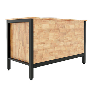 Meubles d'école modernes, bureau d'enseignant avec 2 compartiments, bois de caoutchouc et pieds en fer BGV001 - Product Image 3