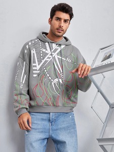 100% coton sweat à capuche d'hiver hommes unisexe coupe régulière Logo personnalisé blanc pull polaire lourd - Product Image 2