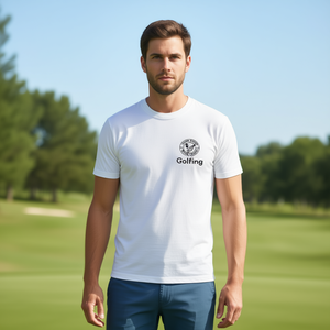T-Shirt Unisex 210GSM 100% Cotone Abbigliamento Casual con Logo Personalizzato per Golf - Disponibili Diverse Grammature - Product Image 3