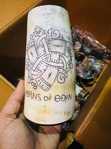 แก้วดื่มน้ำบัฟฟาโลฮอร์นแก้วแบบพกพาสามารถปรับแต่งโลโก้ได้โดยงานฝีมือจาก HF แรงบันดาลใจจากอินเดียไวกิ้ง - Product Image 3