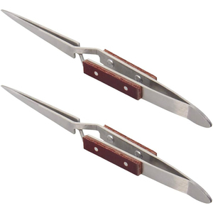 Pinzas de pestañas duraderas ISO de alta calidad, éxito personalizado, las mejores ventas, mango de madera PK, Material de acero inoxidable, fuente de alimentación Manual - Product Image 4