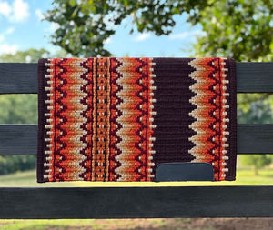 Western Show Horse Saddle Blanket Diseño de Nueva Zelanda Manta de sillín de lana hecha a mano Top Wool Saddle Pad Size - Product Image 1